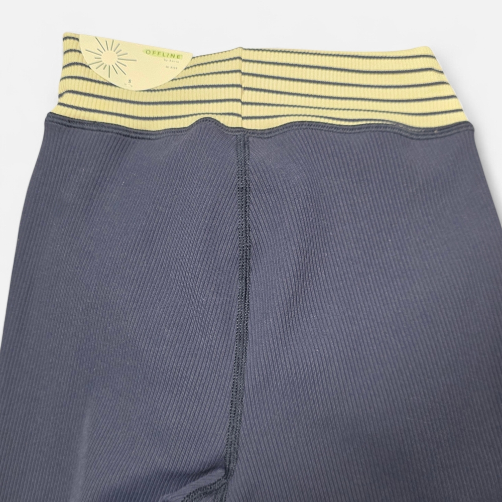 NEW Offline By Aerie Dark Blue Ribbed 7/8 Leggings Size Small - Picture 8 of 9